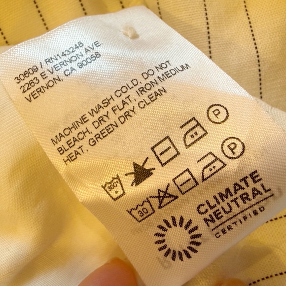 NWT REFORMATION Oren Pants Wide Leg White Pinstripe Office Spring - Picture 5 of 7